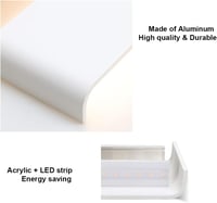 Klighten LED alumínium fali lámpa 30 W, 91 cm fel-le világító, modern beltéri spot, meleg fehér 3000K, fehér 7