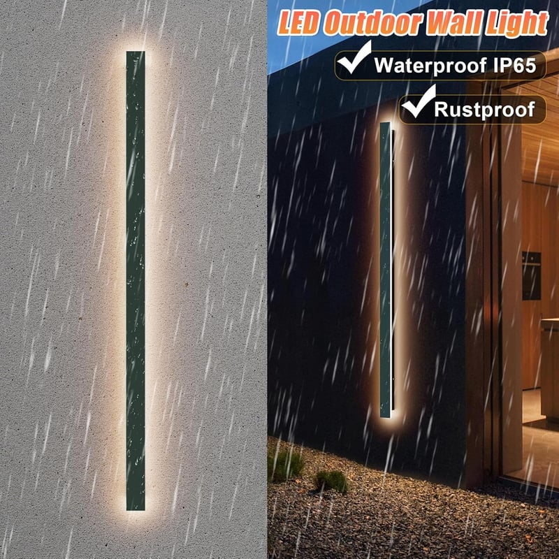 Klighten LED Fali Lámpa 120cm - Antracit IP65 Kültéri/Beltéri Világítás, 35W Szabályozható Vízálló Fényforrás, Meleg Fehér 3000K, Kerthez, T
