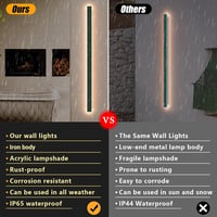 Klighten LED Fali Lámpa 120cm - Antracit IP65 Kültéri/Beltéri Világítás, 35W Szabályozható Vízálló Fényforrás, Meleg Fehér 3000K, Kerthez, T 5