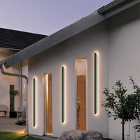Klighten LED Fali Lámpa 120cm - Antracit IP65 Kültéri/Beltéri Világítás, 35W Szabályozható Vízálló Fényforrás, Meleg Fehér 3000K, Kerthez, T 3