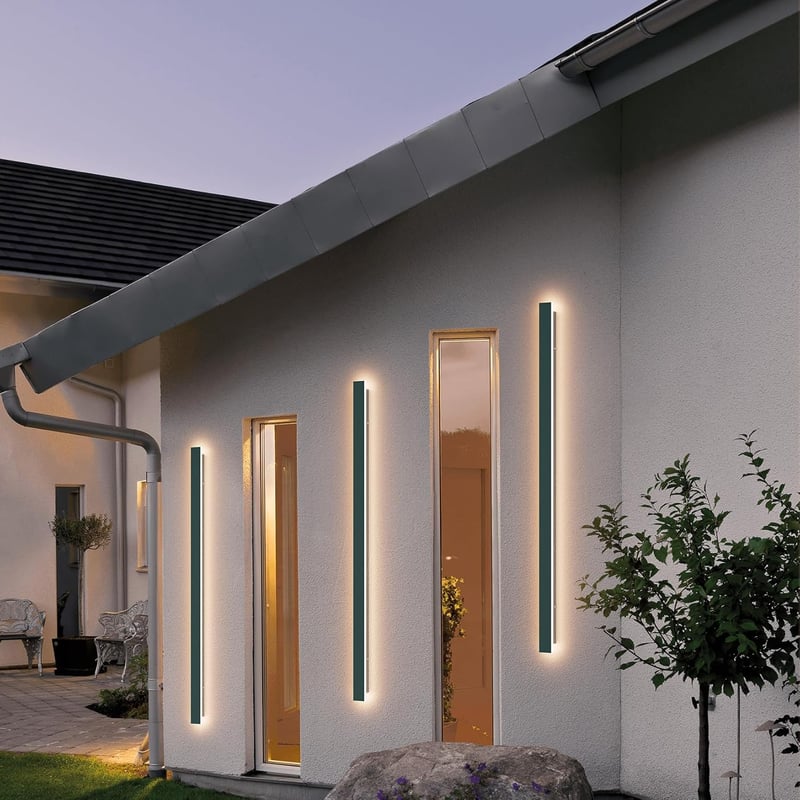 Klighten LED Fali Lámpa 120cm - Antracit IP65 Kültéri/Beltéri Világítás, 35W Szabályozható Vízálló Fényforrás, Meleg Fehér 3000K, Kerthez, T