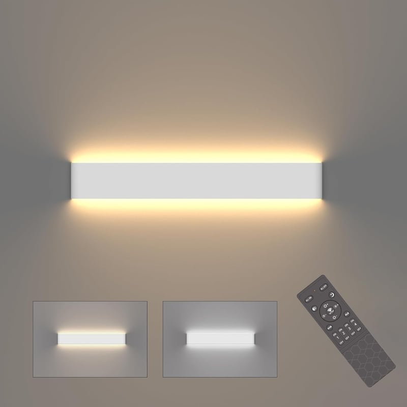 Klighten LED fali lámpa dimmelhető távirányítóval és APP vezérléssel, 61cm, 20W, fehér