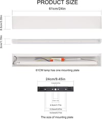 Klighten LED fali lámpa dimmelhető távirányítóval és APP vezérléssel, 61cm, 20W, fehér 4