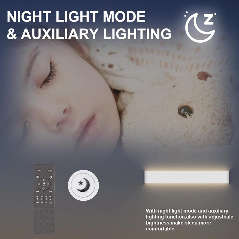 Klighten LED fali lámpa dimmelhető távirányítóval és APP vezérléssel, 61cm, 20W, fehér