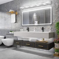 Klighten LED Tükörvilágítás 95 cm 20W - 360° Forgatható Fürdőszobai Lámpa, Hideg Fehér 6000K, IP44 Vízálló, Rozsdamentes Acél 4