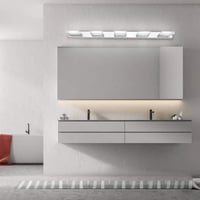 Klighten LED Tükörvilágítás 95 cm 20W - 360° Forgatható Fürdőszobai Lámpa, Hideg Fehér 6000K, IP44 Vízálló, Rozsdamentes Acél 6