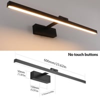 Klighten LED kúpeľňové svietidlo nad zrkadlo 60 cm 18W teplá biela 3000K čierne 4