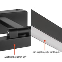Klighten LED kúpeľňové svietidlo nad zrkadlo 60 cm 18W teplá biela 3000K čierne 7