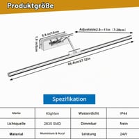 Klighten LED kúpeľňové svietidlo nad zrkadlo 70 cm, 24W, 1650 lm, 4000K, chróm, nástenné svietidlo na zrkadlo 3