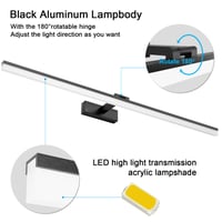 Klighten LED kúpeľňové svietidlo nad zrkadlo 100 cm čierne 28 W 1560 lm s rotáciou 180 stupňov studená biela 6000 K IP44 vodotesné svietidlo na líčenie 2