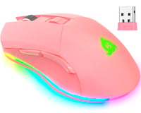 Bezdrôtová herná myš KLIM Blaze RGB – Nabíjateľná, nastaviteľné 6000 DPI, káblový aj bezdrôtový režim, dlhá výdrž batérie – Ružová 1