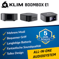 KLIM Boombox E1 CD prehrávač s funkciou Bass Boost, FM rádiom, Bluetooth a USB portom 2