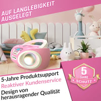 KLIM Candy Kids prenosný CD prehrávač pre deti – FM rádio – vstavané reproduktory – batérie súčasťou balenia – ružový 7