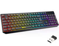 Bezdrôtová herná klávesnica KLIM Chroma - RGB podsvietenie, vodeodolná, talianske rozloženie kláves, životnosť 10 miliónov stlačení, kompatibilná s PC 1