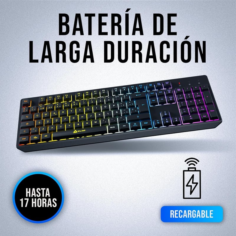 KLIM Chroma Wireless Gamer Billentyűzet RGB Világítással PC Mac PS4