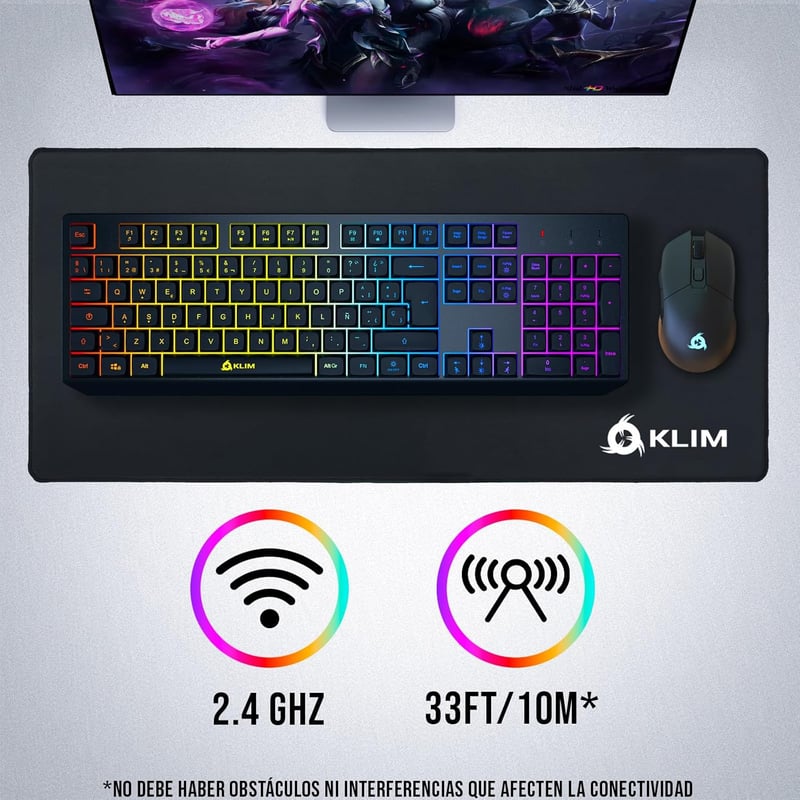 KLIM Chroma Wireless Gamer Billentyűzet RGB Világítással PC Mac PS4