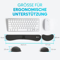 Set Suport pentru Încheieturi KLIM pentru Tastatură și Mouse - Perne Ergonomice din Spumă cu Memorie și Gel - Pentru Birou și Gaming - Negru 7