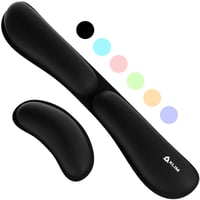 Set Suport pentru Încheieturi KLIM pentru Tastatură și Mouse - Perne Ergonomice din Spumă cu Memorie și Gel - Pentru Birou și Gaming - Negru 1