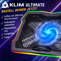 KLIM Cyclone laptop hűtőpad 5 ventilátorral, állvánnyal és maximális hűtéshez 2