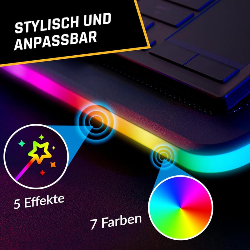 KLIM Cyclone laptop hűtőpad 5 ventilátorral, állvánnyal és maximális hűtéshez