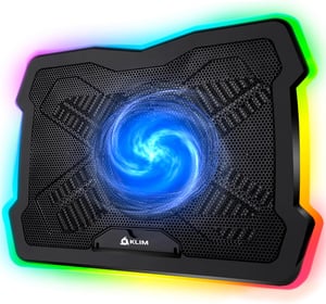 KLIM Cyclone rashladna podloga za laptop s 5 ventilatora, stalkom i za maksimalno hlađenje