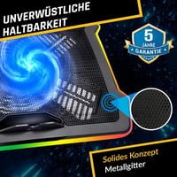 KLIM Cyclone laptop hűtőpad 5 ventilátorral, állvánnyal és maximális hűtéshez 7