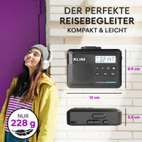 Kazetový prehrávač a rekordér KLIM K7 – prevodník na MP3, 16GB SD karta, vstavaný mikrofón a reproduktor, nabíjateľná batéria, slúchadlá 7