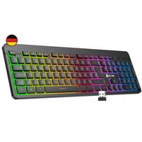 Bezdrôtová herná klávesnica KLIM Light V2 QWERTZ - Nízkoprofilová, ergonomická, vodeodolná, RGB podsvietenie, kompatibilná s PC/Mac/PS4/PS5, Hos 1