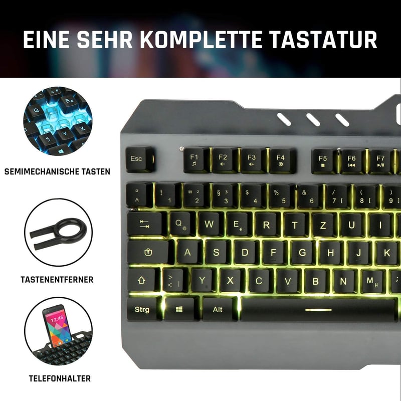 KLIM Lightning Gamer Billentyűzet Fémes Keret QWERTZ Hibrid Mechanikus