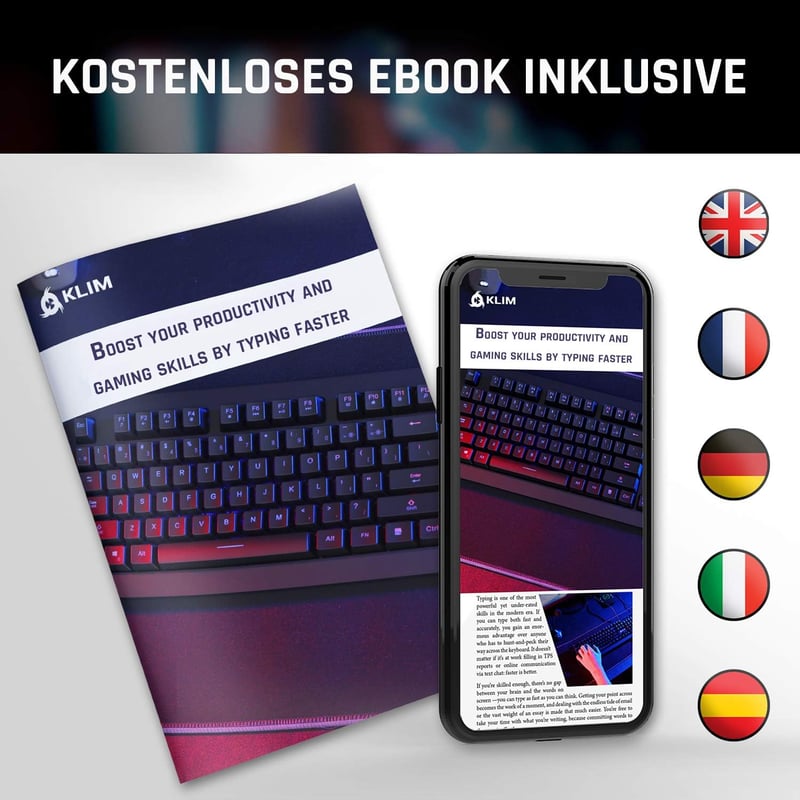 KLIM Lightning Gamer Billentyűzet Fémes Keret QWERTZ Hibrid Mechanikus