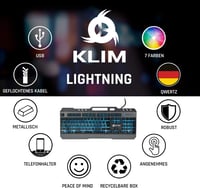 KLIM Lightning Gamer Billentyűzet Fémes Keret QWERTZ Hibrid Mechanikus 4