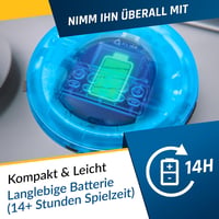 KLIM Nomad hordozható CD-lejátszó Bluetooth/FM/TF/AUX, fejhallgatóval - átlátszó kék 5