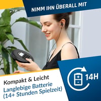 KLIM Nomad Hordozható CD-Lejátszó Discman Hosszú Üzemidejű Akkumulátorral - Fejhallgatóval - CD-R, CD-RW, MP3 Kompatibilis - TF Kártyaolvasó 5