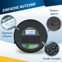 KLIM Nomad Hordozható CD-Lejátszó Discman Hosszú Üzemidejű Akkumulátorral - Fejhallgatóval - CD-R, CD-RW, MP3 Kompatibilis - TF Kártyaolvasó 4