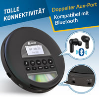 KLIM Nomad Hordozható CD-Lejátszó Discman Hosszú Üzemidejű Akkumulátorral - Fejhallgatóval - CD-R, CD-RW, MP3 Kompatibilis - TF Kártyaolvasó 7