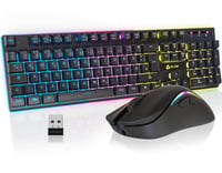 KLIM Thunder Bežična Tipkovnica i Miš za Gaming - RGB Pozadinsko Osvjetljenje, 4800 DPI, Ugrađena Baterija, PC/PS4/PS5 Kompatibilnost 1