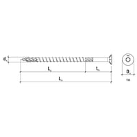 Skrutka do drevotriesky KLIMAS Torx so zápustnou hlavou, žltá - 6x120 mm, 100 ks 2