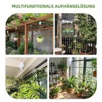 KLINNA Cârlig retractabil pentru plante, set de 2 bucăți - Suport reglabil pentru ghivece și coșuri de flori - Agățătoare pentru hrănitori de păsări, capacitate 1-15 kg, Alb 7