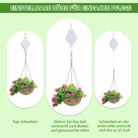 KLINNA Cârlig retractabil pentru plante, set de 2 bucăți - Suport reglabil pentru ghivece și coșuri de flori - Agățătoare pentru hrănitori de păsări, capacitate 1-15 kg, Alb 3