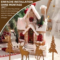 Set decorativ de grădină KLINNA, 4 piese, familie de căprioare și brazi din metal ruginiu, decorațiune de toamnă, iarnă și Crăciun pentru grădină 5