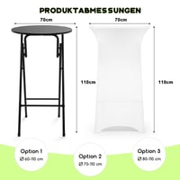 Klugholz Stretch poťah na barový stôl 2 ks, Ø70-110 cm, biely, so zosilnenými nožičkami, nežehlivý, prateľný, na svadbu, párty, bistro 2