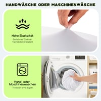 Klugholz Stretch poťah na barový stôl 2 ks, Ø70-110 cm, biely, so zosilnenými nožičkami, nežehlivý, prateľný, na svadbu, párty, bistro 4