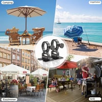 Suport pentru umbrelă KLYNGTSK din aliaj de aluminiu, 2 bucăți, suport de fixare pentru umbrelă de pescuit pe balcon sau perete, pentru cutii de pescuit și balcoane 7