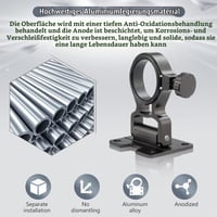 Suport pentru umbrelă KLYNGTSK din aliaj de aluminiu, 2 bucăți, suport de fixare pentru umbrelă de pescuit pe balcon sau perete, pentru cutii de pescuit și balcoane 3