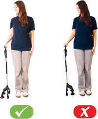 KMINA négylábú járóbot ergonomikus fogantyúval, állítható magasság 155cm felett, stabil 1,5kg 6