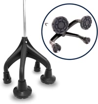 KMINA négylábú járóbot ergonomikus fogantyúval, állítható magasság 155cm felett, stabil 1,5kg 4