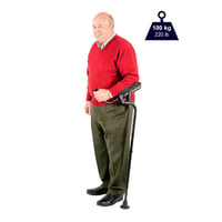 Ergonomické podpažné barle KMINA PRO pre dospelých – ľavé – čierne – 1 ks 4