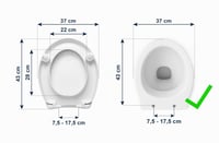 KMINA WC Ülőke Emelő 5 cm Fehér Duroplast Soft Close Lassan Záródó Toalett Magasító Felnőtteknek 3