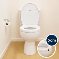 KMINA WC Ülőke Emelő 5 cm Fehér Duroplast Soft Close Lassan Záródó Toalett Magasító Felnőtteknek 2