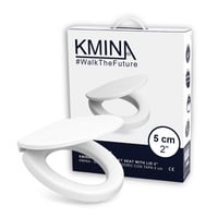 KMINA WC Ülőke Emelő 5 cm Fehér Duroplast Soft Close Lassan Záródó Toalett Magasító Felnőtteknek 1